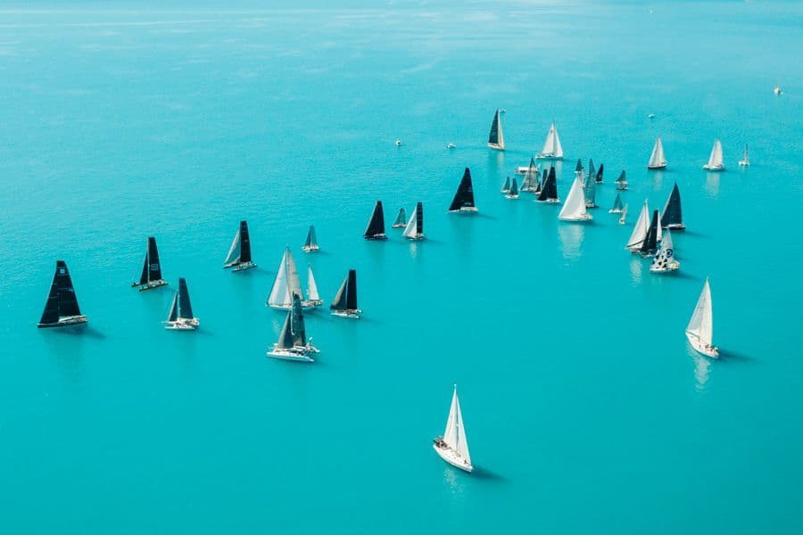 Fleet racing during Airlie Beach Race Week in the Whitsundays