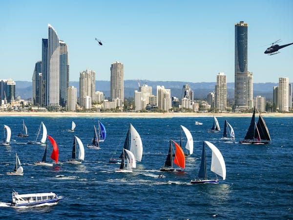 Fleet racing northward from the Gold Coast to Mackay